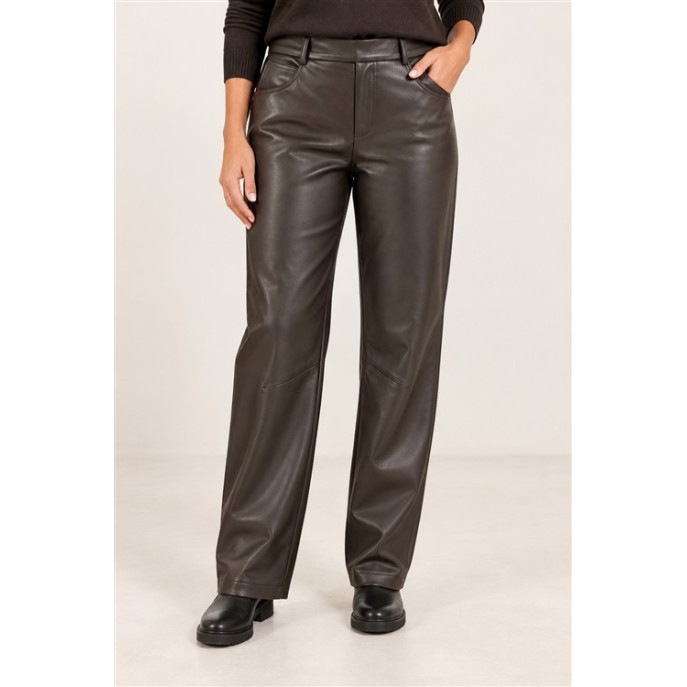 Lady Day Broek leder look - Donker bruin Lady Day Broek leder look - Donker bruin